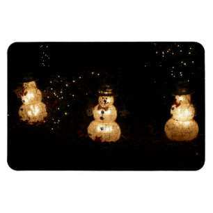 Snowman Holiday Light Display Magnet