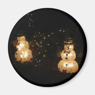 Snowman Holiday Light Display Magnet