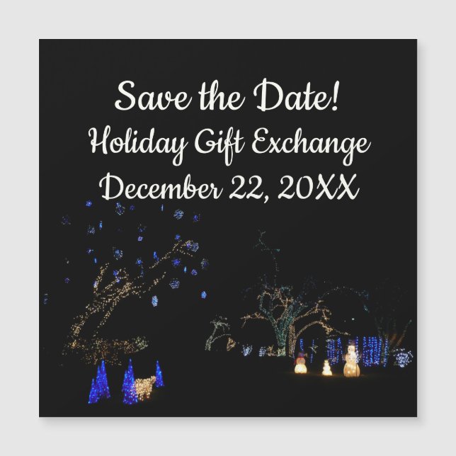 Snowman Holiday Light Display Magnetkarte (Vorderseite)