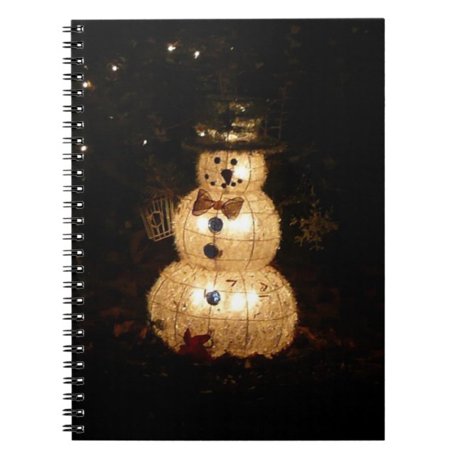 Snowman Holiday Light Display Notizblock (Vorderseite)