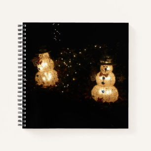Snowman Holiday Light Display Notizbuch