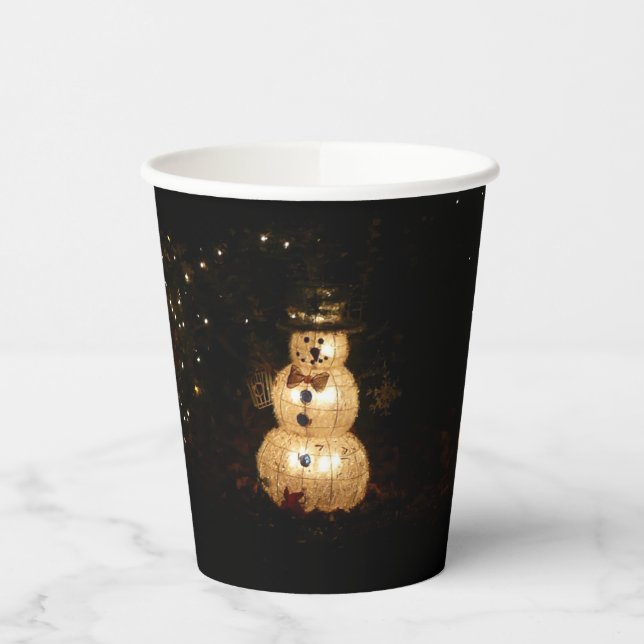 Snowman Holiday Light Display Pappbecher (Links)
