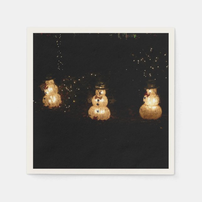 Snowman Holiday Light Display Serviette (Vorderseite)