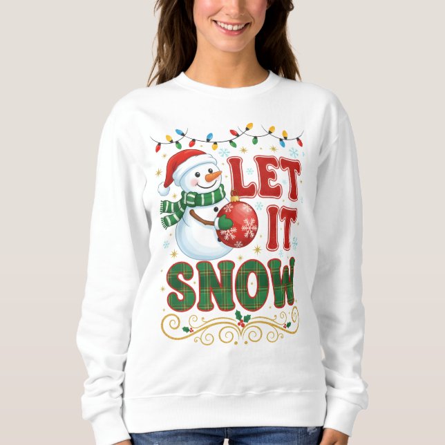 Snowman & Holiday Lights Sweatshirt (Vorderseite)