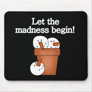 Snowman Holiday Madness Mousepad