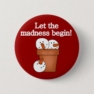Snowman Holiday Madness T - Shirt und Geschenke Button
