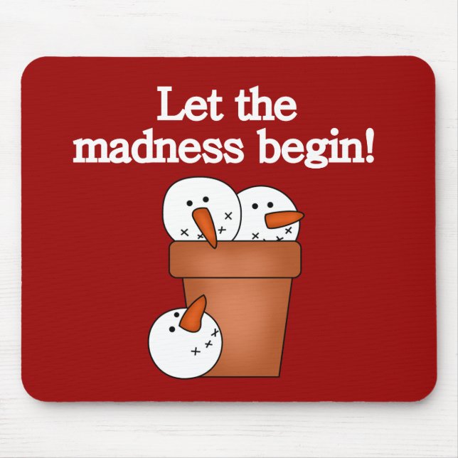 Snowman Holiday Madness T - Shirt und Geschenke Mousepad (Vorne)