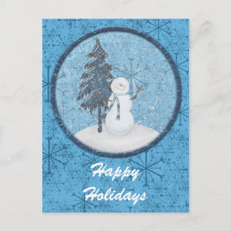Snowman Holiday Postcard Feiertagspostkarte