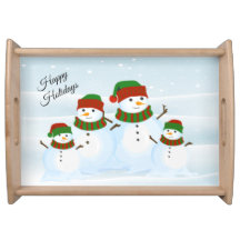 Snowman Holiday Serviertablett