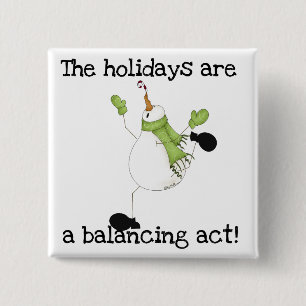 Snowman Holiday Spaß Button