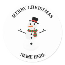 Snowman Holiday Sticker | Custom Christmas Gift