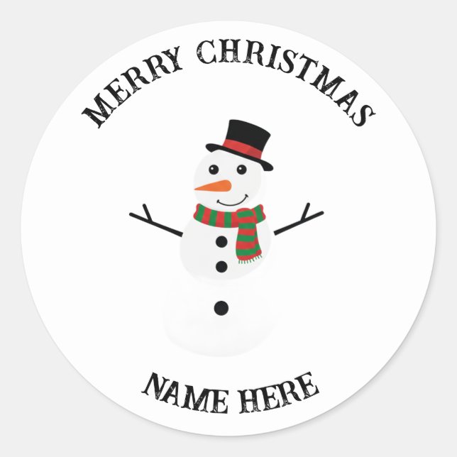 Snowman Holiday Sticker | Custom Christmas Gift  (Vorderseite)