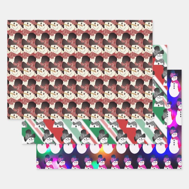 Snowman Holiday Trio Geschenkpapier Set (Set)