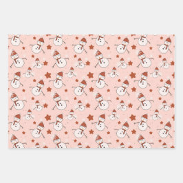 Snowman Holiday Wrapping Paper Geschenkpapier Set