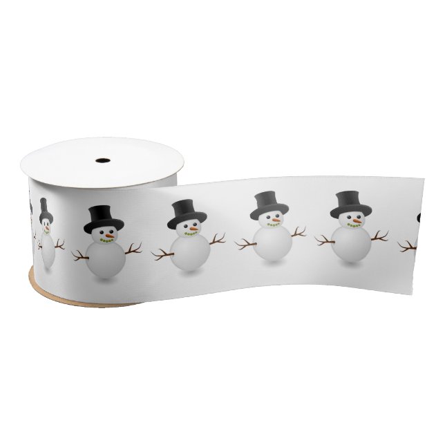 Snowman Holiday Xmas Weihnachten Modern Satinband (Spule)