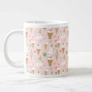 Snowman Ice Cream Cones Weihnachtsmuster Jumbo-Tasse