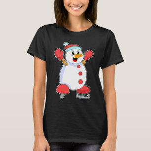 Snowman Ice Skaten Ice Skate T-Shirt