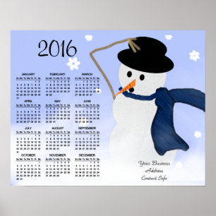 Snowman im Wind Business Promo 2016 Kalender Poster