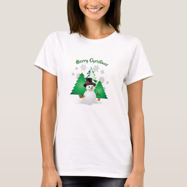 Snowman im Winter Wonderland Weihnachts-T - Shirt (Vorderseite)