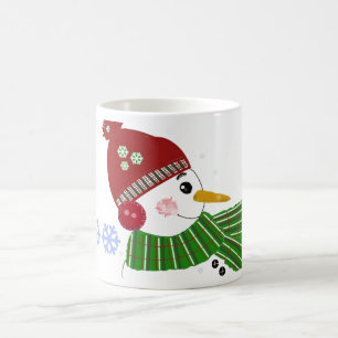 Snowman in Red Hat und Green Scarf Kaffeetasse
