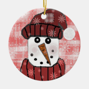 Snowman in Red Keepake Ornament