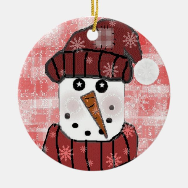 Snowman in Red Keepake Ornament (Vorne)