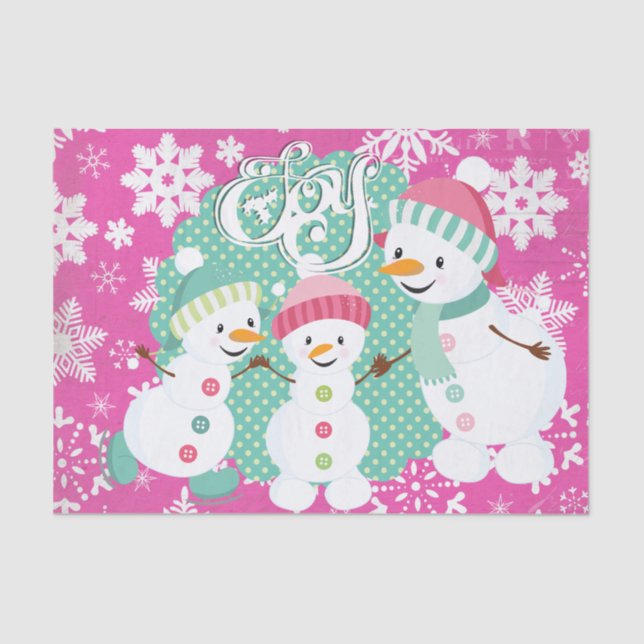 Snowman Joy Tissue Paper Seidenpapier (Vorderseite)
