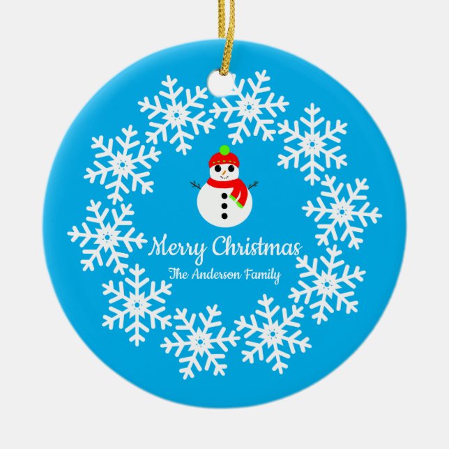 Snowman Keramik Decoration Ornament (Vorne)