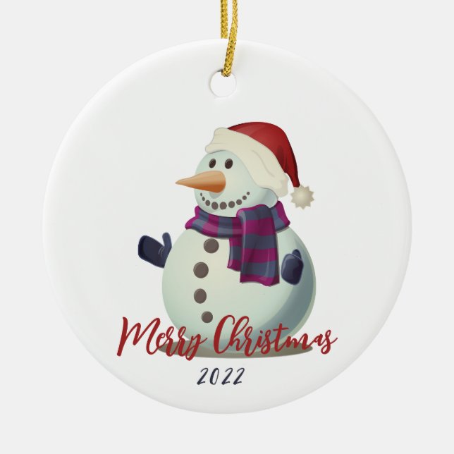 Snowman Keramik Ornament (Vorne)