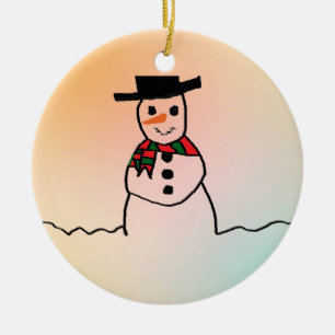 Snowman Keramik Ornament