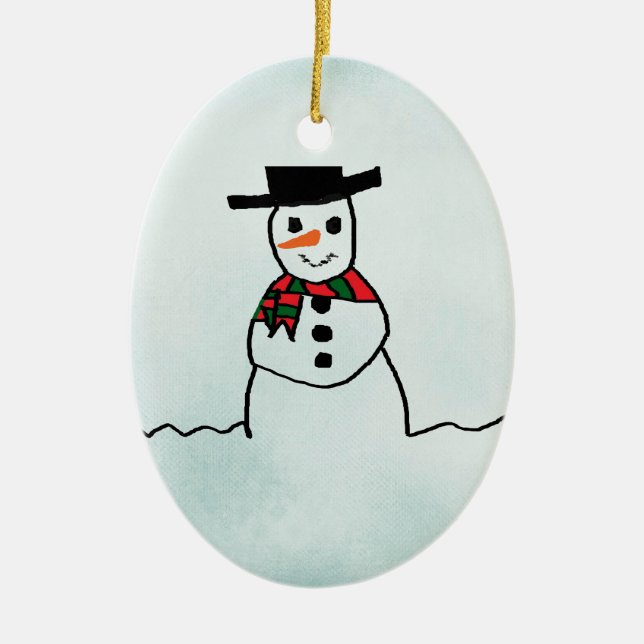 Snowman Keramik Ornament (Vorne)