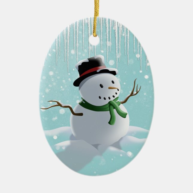 Snowman Keramik Ornament (Vorne)