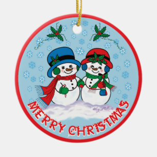 Snowman Keramik Ornament