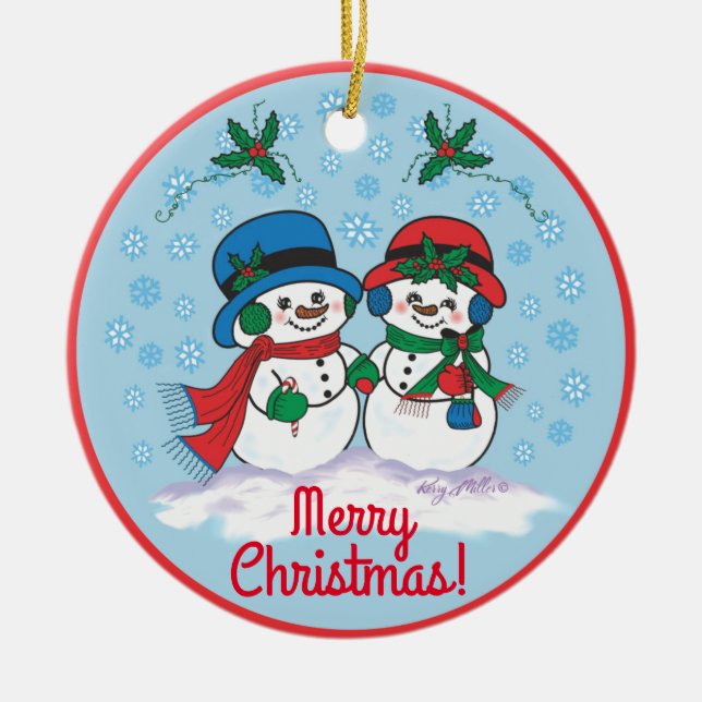 Snowman Keramik Ornament (Vorne)