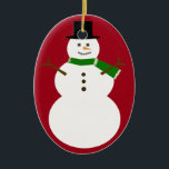 Snowman Keramik Ornament<br><div class="desc">Fügen Sie Text in seinem Körper,  um ein niedliches personalisiertes Geschenk zu schaffen! Wenn Sie Farbänderungen wünschen,  senden Sie mir einfach eine E-Mail!</div>