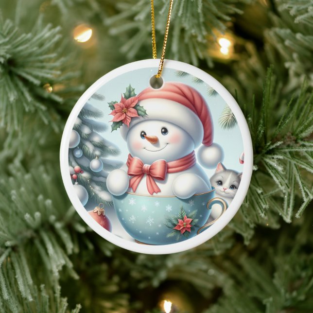Snowman Keramik Ornament (Baum)