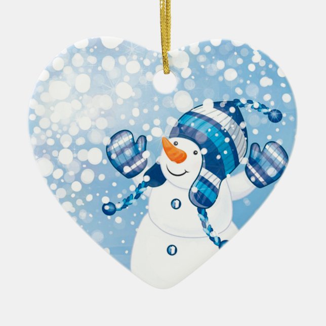 Snowman Keramik Ornament (Vorne)