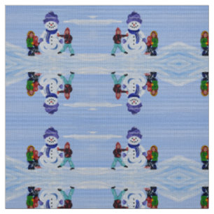 Snowman Kids Fabric Stoff