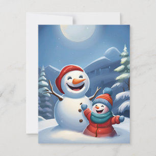 Snowman Kids Feiertagskarte