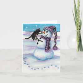 Snowman Kitty Cat von BiHrLe Card Feiertagskarte