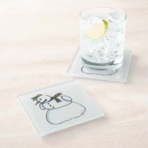 Snowman-Klarglas-Untersetzer Glasuntersetzer