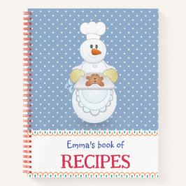 Snowman Koch Personalisiert Rezept Notebook Notizbuch