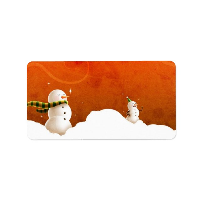 Snowman Label Adressaufkleber (Vorne)