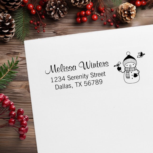 Snowman lächeln in gegossenen Hut und Scarf-Adress Gummistempel (Von Creator hochgeladen)