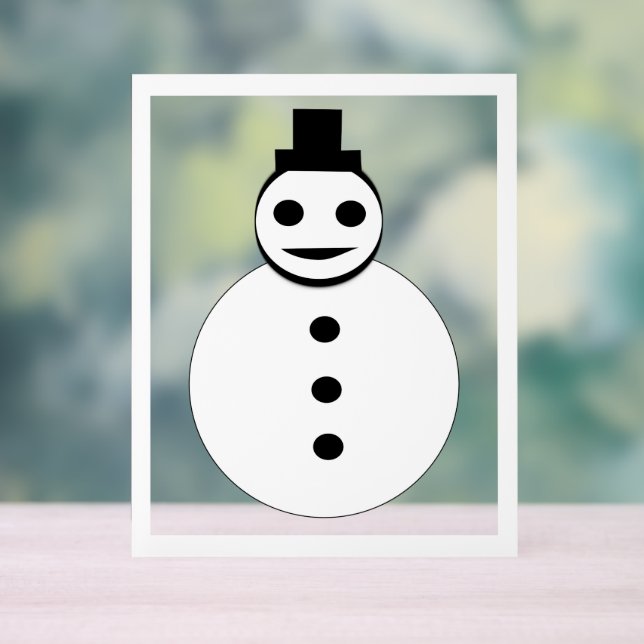 Snowman lächelt Weihnachten Acrylschild (Neutral)
