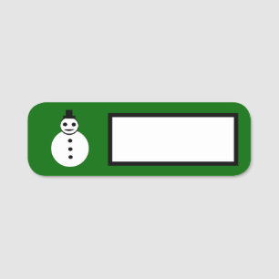 Snowman lächelt Weihnachten Namensschild