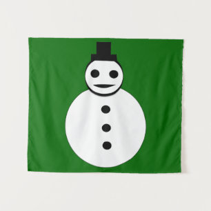 Snowman lächelt Weihnachten Wandteppich