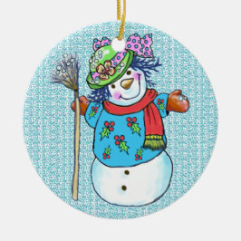 Snowman Lady Snowman Ornamente