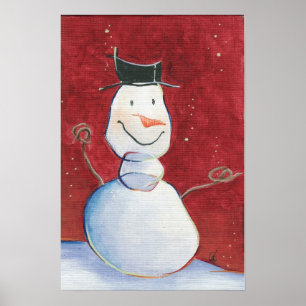 Snowman Leinwand Artwork Poster