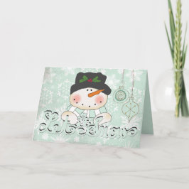 Snowman Let it Schnee Weihnachts Grußkarte Feiertagskarte